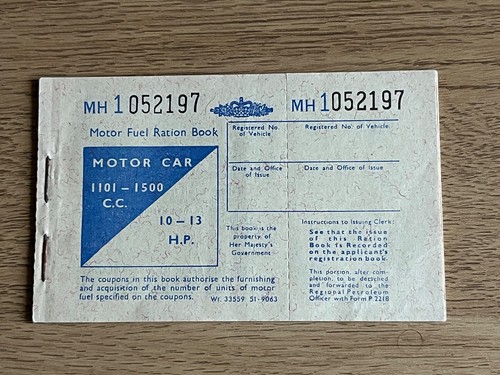 Motor fuel ration - ration, book