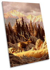 Deer Stag Illustration Picture CANVAS WALL ART Portrait Print