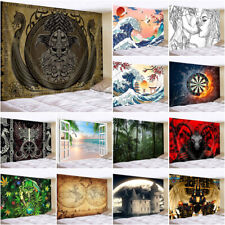 Large Medieval Tapestry Starry Sky Cat Wall Hanging Bedspread Backdrop Decor Art