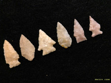 6 Texas Arrowheads, Prehistoric Indian Artifacts *FREE SHIPPING* 42X