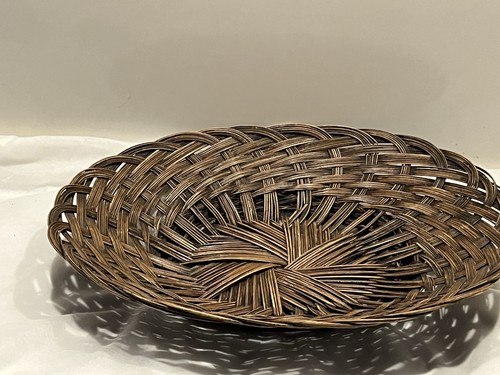 Vintage woven wicker basket - wicker,