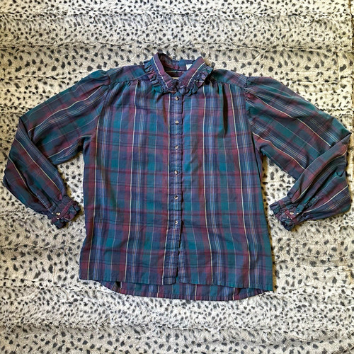 Vintage 90s lands end plaid - vintage,