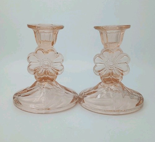 Sowerby pair pink glass - pair, of