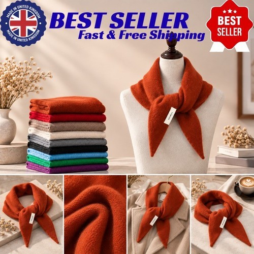 Wool knitted triangle scarf - wool,