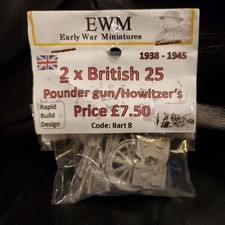 EWM Early War Miniatures 2 x 25 Pdr Gun/Howtizers 20mm scale model kit