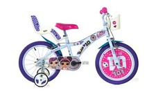 LOL Surprise Girls 16in Dino Bike Bicycle With Stabilisers White Pink Cycling