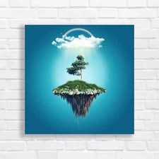 Whimsical Tree Floating Island Canvas Print Large Picture Wall Art