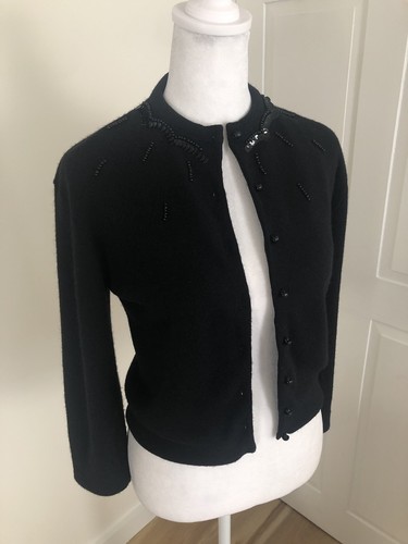 Vintage 1950s black - black, cardigan
