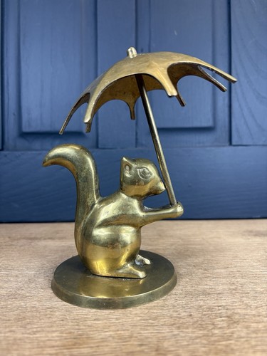 Vintage brass squirrel under - vintage, squirrel,
