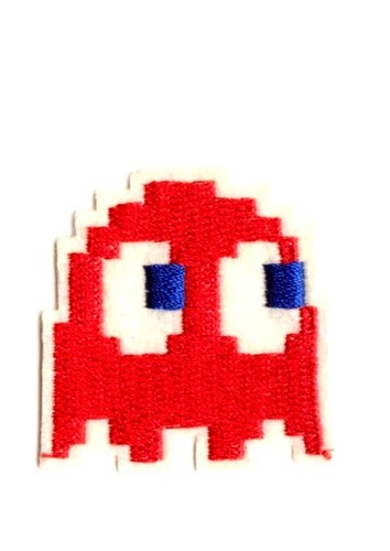 Pacman ghost embroidered patch - embroidered,