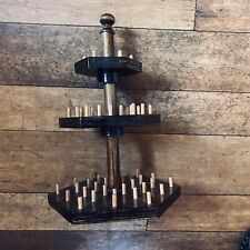 Vintage Wooden Treen Moveable Three Tier Thimble Display Stand Handmade 29cm