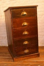 1930s pine five draw cabinet