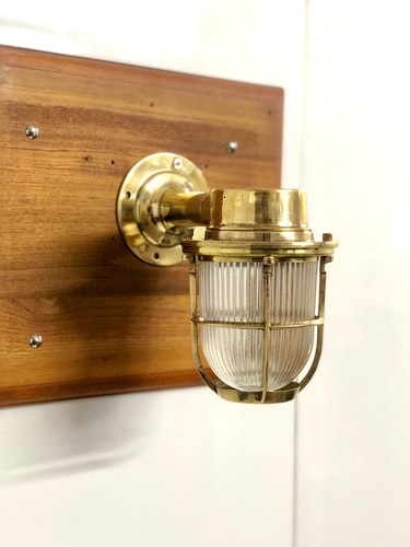 Nautical old brass sconce - old,