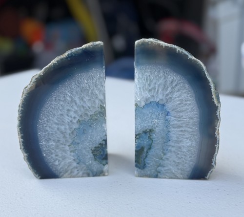 Teal blue agate geode - teal,