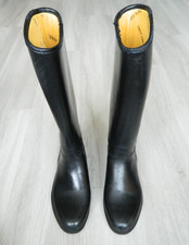 Harry Hall Stylo Knee High Riding Boots Black Rubber Size 4 / 37