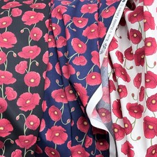 Red Poppy 100% Cotton Poplin