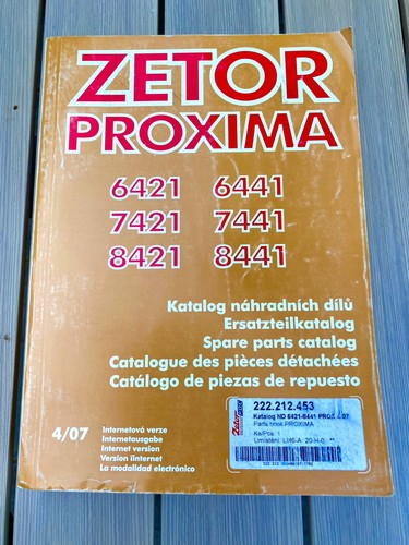 Zetor proxima parts book - zetor,