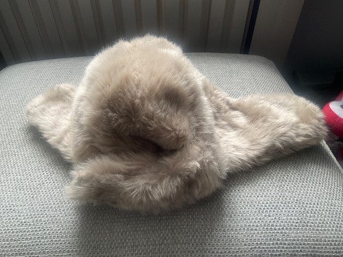 Beige faux fur - beige, hat