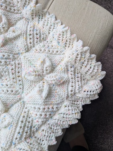 Hand knitted baby blanket - baby, in