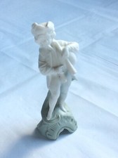 Vintage China Figurine of Boy with Tricorn Hat and Pipes
