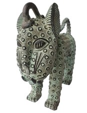 Fine, Old Benin bronze Leopard Aquamanile Stunning, rare example. 28cm. Nigeria.