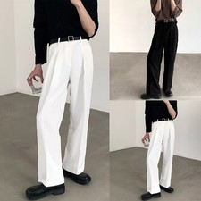 Men Straight Suit Pants Wide
