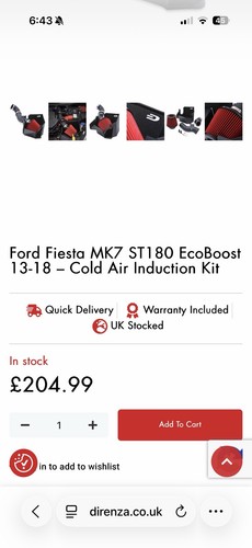 Direnza cold air induction - air,