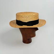 Straw Boater Hat Vintage