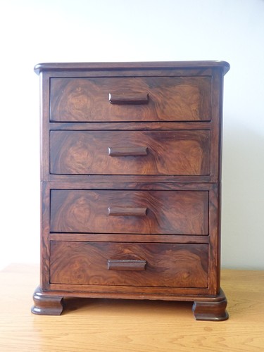 Vintage burr walnut - , veneered