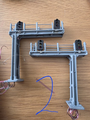 Metal signal gantry with - signal,