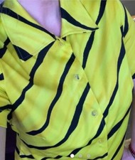 vintage late 70's or early  80's tiger stripe punk shirt short sleeve shirt M