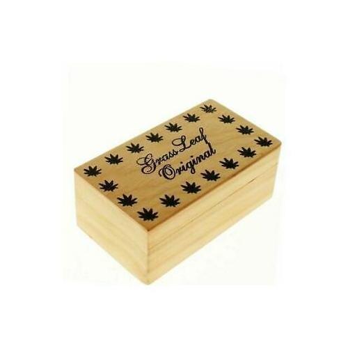 Medium wooden rolling box - wooden,