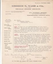 GEORGE N. NASH & CO. London 1930 W. Builders Merchants Headed Letter Ref 46337