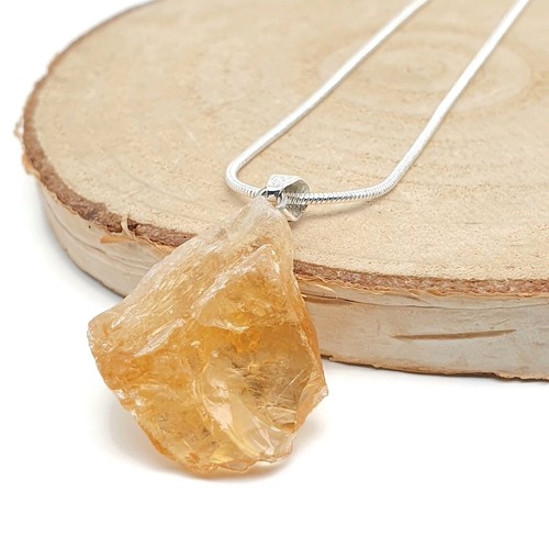 Necklace raw citrine - necklace,