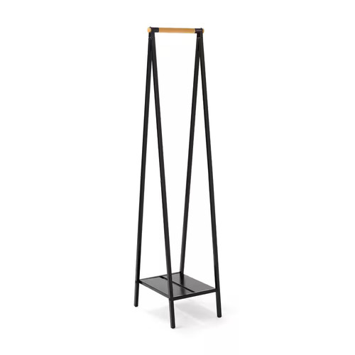 Matte black steel with - with, bamboo