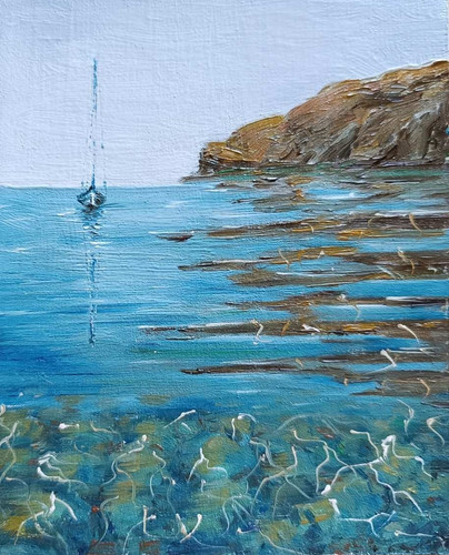 Textured impasto boat stones - impasto,