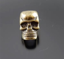5 X 4-4.9mm Approx Bronze Skull Beard/Hair Beads Viking Skull Hair Decoration 
