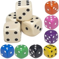 14mm Spot Dice (Select Colour) // D6 6 Sided Wargame Educational Maths Games TDL
