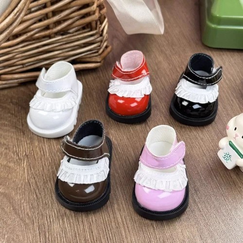 Doll shoes leather bow - shoes,