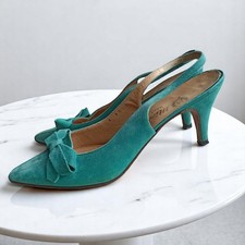 Blue turquoise suede heels
