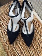 Navy Blue Principles Roma Wide Fit T-bar Shoe, Size 7 (40) Brand New With Tags