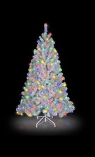 SHATCHI 7ft White Alaskan Pine Pre-Lit Christmas Tree Multicoloured LED lights