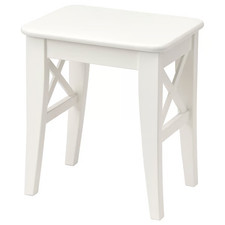 NEW IKEA INGOLF Stool White Solid Wood Kitchen Bar Counter Chair Hallway