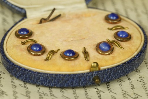 Antique art deco blue cats - blue,