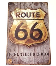 RETRO METAL WALL SIGN TIN PLAQUE VINTAGE SHABBY CHIC GARAGE ROUTE 66 USA CAR US
