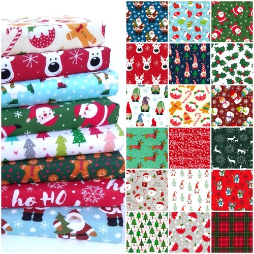 Christmas poly cotton fabric - poly,