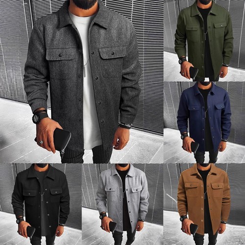 Button coat comfortable fit - up,