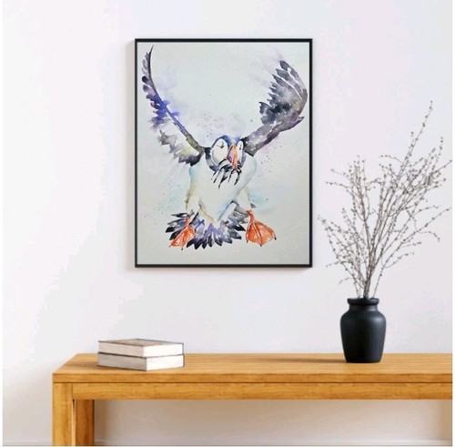Original puffin watercolour - original,