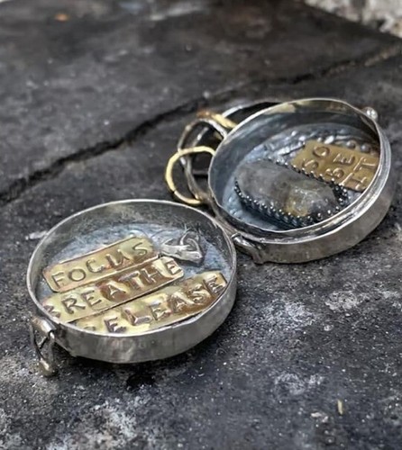 Triple moon silver locket - silver,