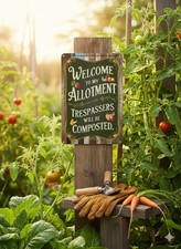 Funny Allotment Metal Sign